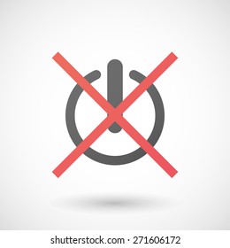 Illustration of a not allowed icon with an on off sign