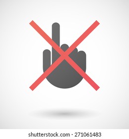 Illustration of a not allowed icon with a pointing hand