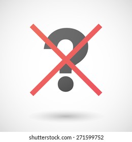 Illustration of a not allowed icon with a question sign