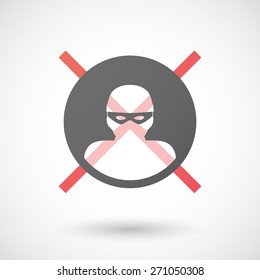 Illustration of a not allowed icon with a thief
