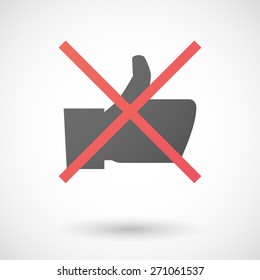 Illustration of a not allowed icon with a thumb hand