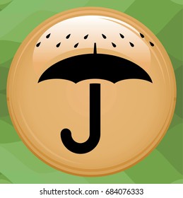 Illustration of a not allowed icon with an umbrella