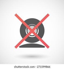 Illustration of a not allowed icon with a web cam