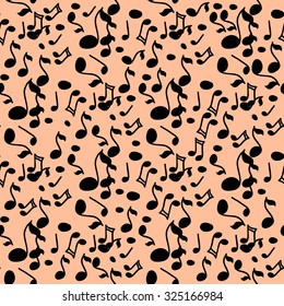 Illustration note. Background on a musical theme. Seamless pattern.