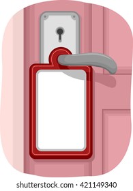 Illustration of a Note Hanging from the Door Knob