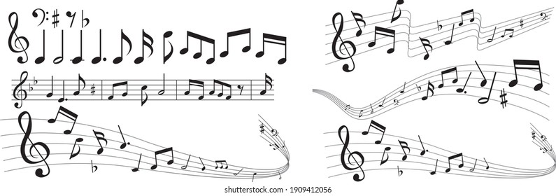 illustration of note music icon