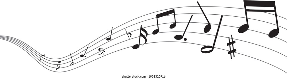 illustration of note music icon