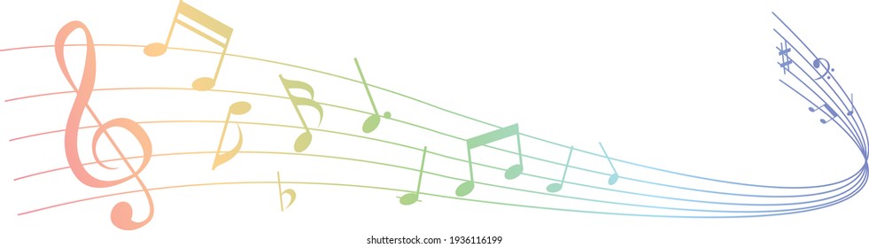 illustration of note music icon