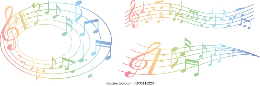 illustration of note music icon