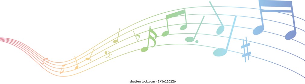 illustration of note music icon