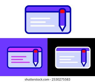 Illustration of note, notebook, pen, pencil for writing some notes with various layout