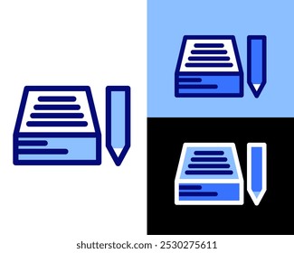 Illustration of note, notebook, pen, pencil for writing some notes with various layout