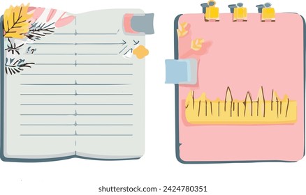  illustration of a notebook flower pattern