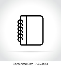 Illustration of notebook icon on white background