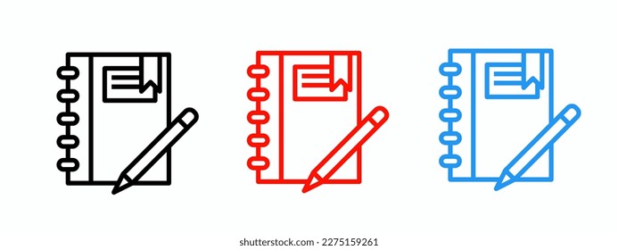 Icono del bloc de notas de ilustración. Ilustración vectorial de material.