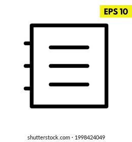 Illustration of notebook line icon
