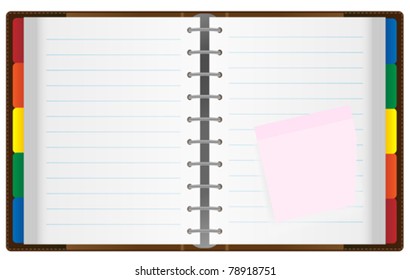 Illustration of Notebook / Organizer Isolated on White
