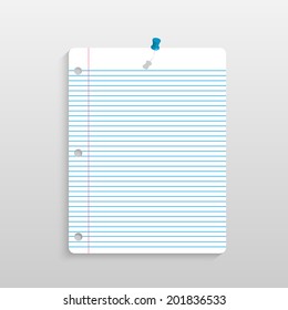 Illustration of notebook paper with shadow.