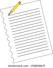 illustration of notebook sheet for writing or drawing