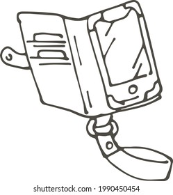 Illustration of notebook type smartphone case