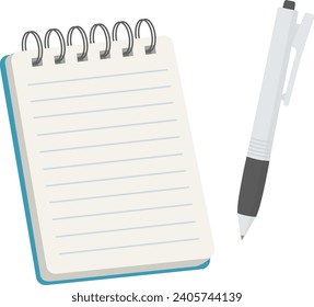 Illustration of notepad and pen