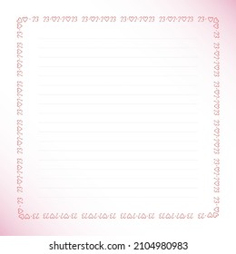 An illustration of a notepad sheet and the concept of the new year 2023, an empty space for writing letters and messages