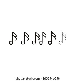 Illustration notes music symbol logo vector design 