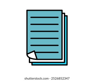 Illustration of notes, notebook, paper for memo or writing a note