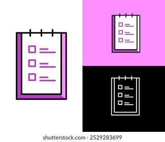 Ilustração de notas, caderno, papel para memorando ou escrever uma nota