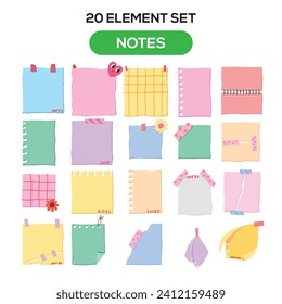 Illustration of notes theme set elements