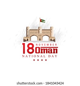 illustration November 18 Sultanate of Oman. National Day, republic celebration, graphics for design elements