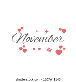 illustration of November's name on the calendar. suitable for the new year.