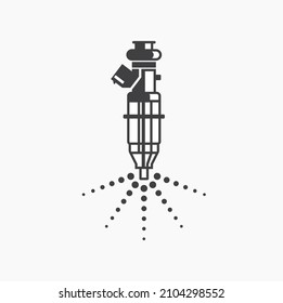 Illustration Of Nozzle Injector, Auto Part, Vector Art.