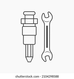 Illustration Of Nozzle Injector, Auto Part, Vector Art.