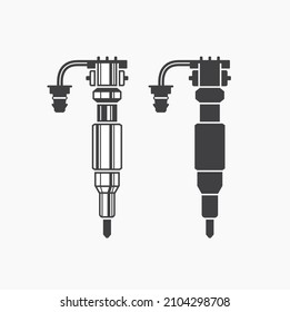 Illustration Of Nozzle Injector, Auto Part, Vector Art.