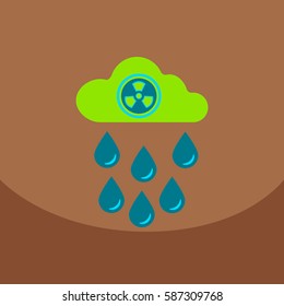 illustration of Nuclear bomb explosion in eco style
