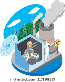 Illustration of nuclear power facility