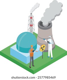 Illustration of a nuclear power plant