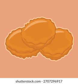 Ilustración de nuggets, bocadillos fritos, comida rápida	