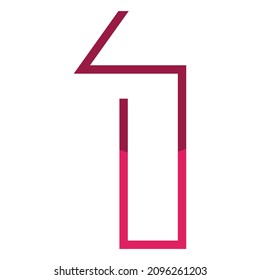 The illustration of number 1 logo vector design. Suitable for iconic logo, sign or symbol.