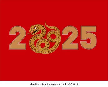 illustration of the number 2025 with a snake as a substitute for zero