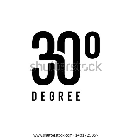 illustration of a number of 30 degrees by combining 3 and 0 is made simple and modern logo