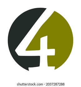 Illustration of the number 4 vector graphic design template.