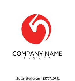 illustration of number 5 vector logo red and white