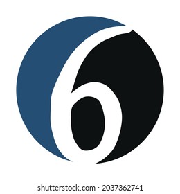 Illustration of the number 6 vector graphic design template.