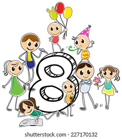 Illustration of the number eight