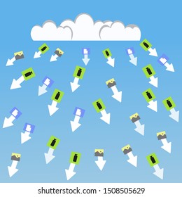 Illustration of the number of files downloaded from the cloud by the user