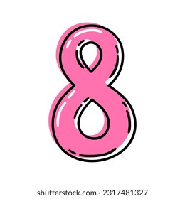Illustration of number one. Image for design in cartoon style.