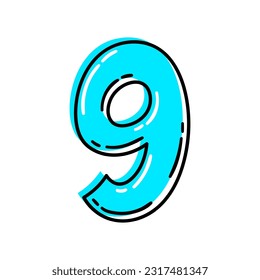 Illustration of number one. Image for design in cartoon style.