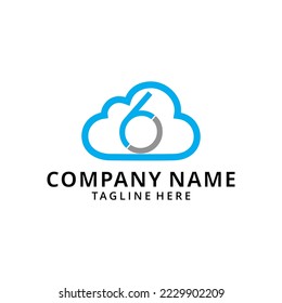 Illustration Number Six Logo with Cloud Element